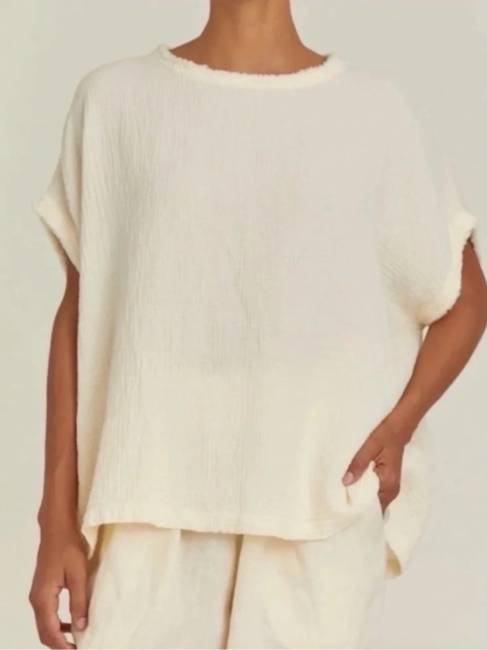 Black Crane Gauze Top